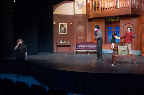 Student theater production of "Noises Off" at Buffalo State College.
